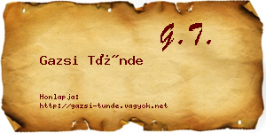 Gazsi Tünde névjegykártya